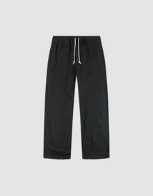 The LFDY Lightweight Jogger by LIVE FAST DIE YOUNG features a wide fit in soft French Terry, with an elastic waistband, white drawstring, and side pockets, shown flat on a light gray background. | plain