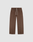 The LFDY Lightweight Jogger by LIVE FAST DIE YOUNG features a wide fit, straight-leg design in brown French Terry with an elastic waistband, white drawstring, and side pockets. Shown flat on a plain light background.