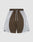 The LFDY League Shorts by LIVE FAST DIE YOUNG feature a brown and white colorway, oversized fit, elastic waistband with white drawstrings, side slits, and contrasting side panels on a plain white background.