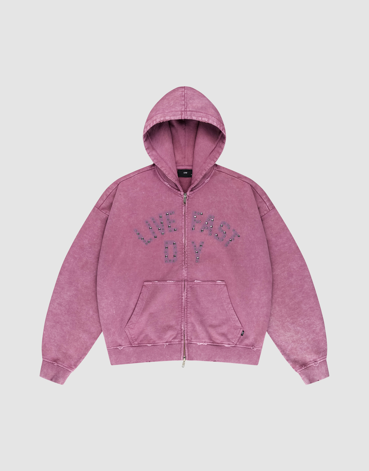 Live Fast Rivet Hooded Zip