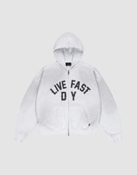 Live Fast Rivet Hooded Zip