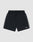 LIVE FAST DIE YOUNG Beach Shorts feature black fabric, elastic waistband with drawstrings, zip pockets, white piping on the sides, and a small white logo embroidered near the left hem. Regular fit offers comfort for any occasion.