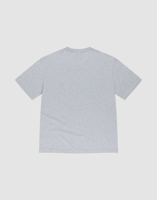 The Family Pocket Tee by LIVE FAST DIE YOUNG is a light grey, short-sleeved Regular Fit T-shirt made from 100% Baumwolle, shown laid flat from the back on a white background.