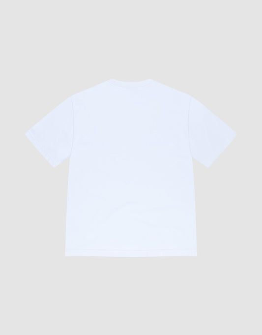 The Live Fast Archive Tee by LIVE FAST DIE YOUNG is a plain white short-sleeve t-shirt, shown from the back against a light gray background. Made from 100% Baumwolle, it features an Oversize Fit for comfort and style.