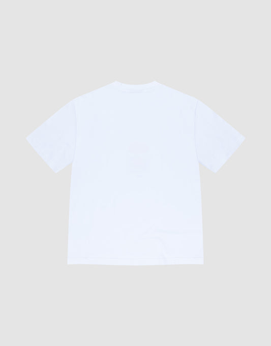 The LFDY Fries Tee by LIVE FAST DIE YOUNG is a plain white, regular fit short-sleeve t-shirt made from 100% Baumwolle, shown from the back on a light gray background with no visible designs or logos.