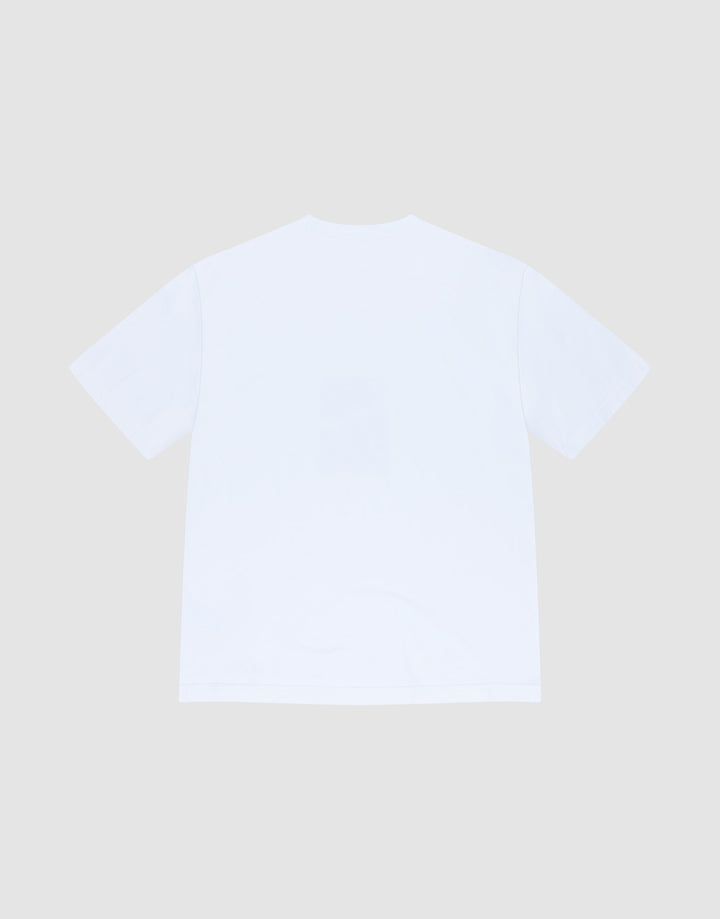 The LIVE FAST DIE YOUNG Cope South Bronx Tee is a regular fit, plain white short-sleeve t-shirt made from 100% Baumwolle, displayed flat on a light gray background with its back visible and no designs, logos, or patterns.
