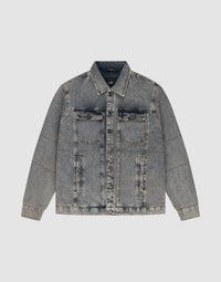 Puffed Denim Coach Jacket
