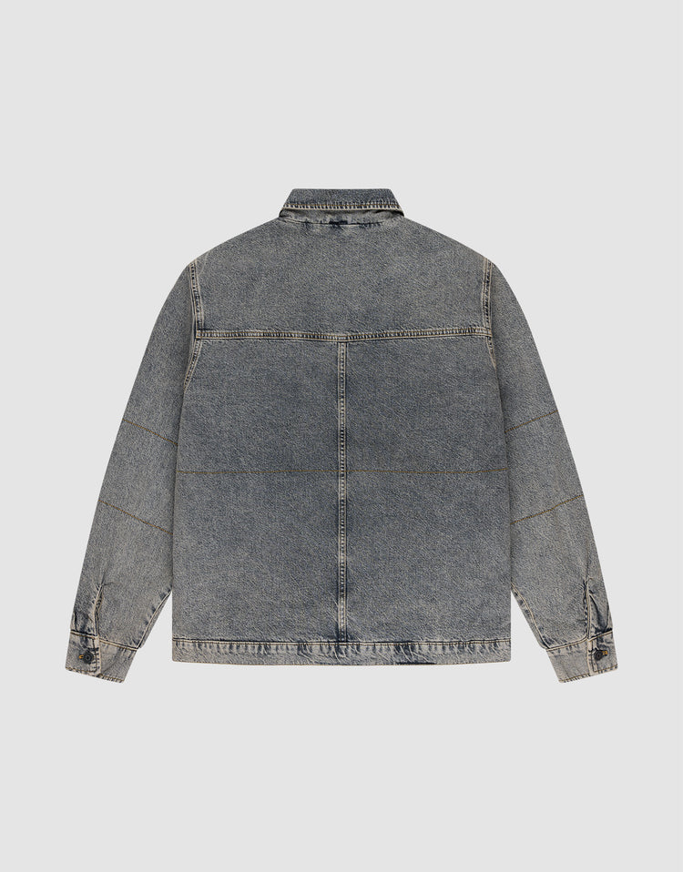 Puffed Denim Coach Jacket