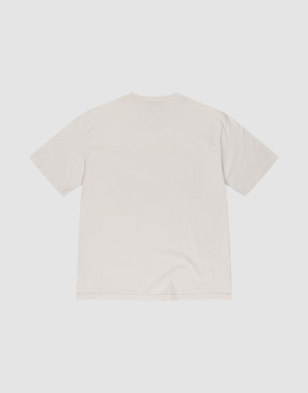 The Live Fast Ice Tee by LIVE FAST DIE YOUNG, a short-sleeved off-white T-shirt made from 100% Baumwolle, is laid flat with its back facing up on a light gray background.