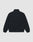 The LFDY Trackjacket by LIVE FAST DIE YOUNG is an oversized black polyester jacket with a stand-up collar, elasticized cuffs, and waistband, shown from the back against a light gray background.