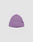 The Washed Rib Knit Beanie by LIVE FAST DIE YOUNG is a pastel purple, ribbed hat with a folded brim, soft cotton fabric, and a small black LTP tag on the side, shown against a plain white background.