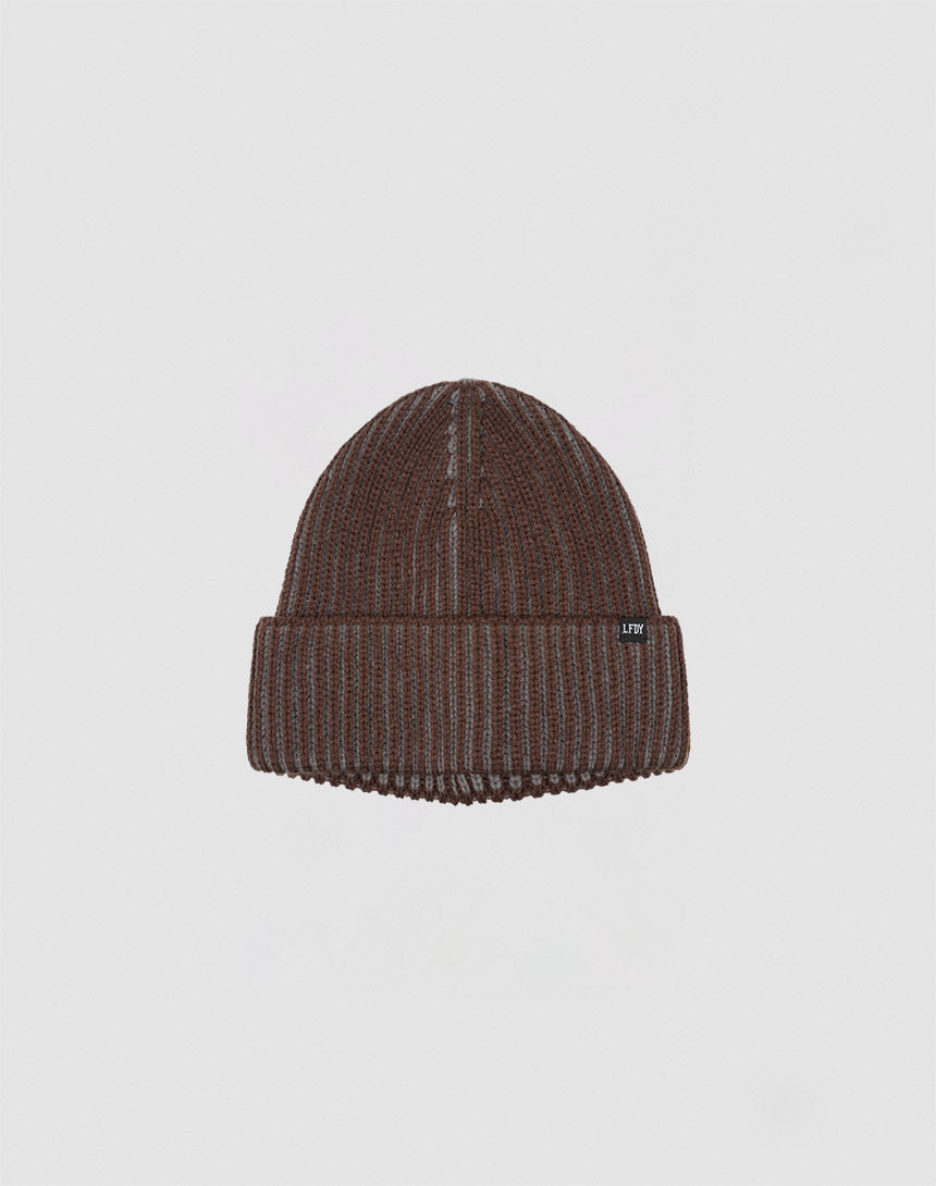 2 Tone Rib Knit Beanie