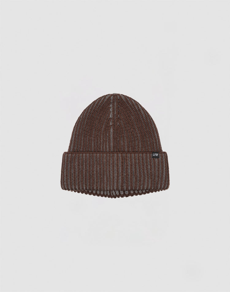2 Tone Rib Knit Beanie