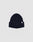 The LIVE FAST DIE YOUNG Rib Knit Beanie in navy blue, made from soft polyacryl with a folded brim and small white side tag, is shown on a plain light gray background.