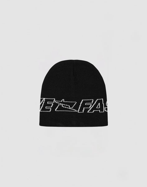 Live Fast Jacquard Beanie Schwarz: Authentic Streetwear – LIVE