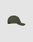 The LFDY Performance Cap by LIVE FAST DIE YOUNG is an olive green nylon cap with geometric air holes, a short curved brim, and an adjustable black buckle strap, shown on a light gray background.