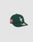 The LFDY x NEW ERA 59FIFTY Low Profile by LIVE FAST DIE YOUNG is a dark green fitted cap with a white LF logo front, red LIVE FAST side patch, and gold brim sticker, displayed on a plain light gray background.