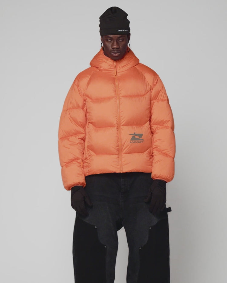 ジャケット・アウター 00s Eddie Bauer puffer hoodie orange VTG 80s 90s Eddie Bauer Goose Down Puffer Jacket Adult XL Orange