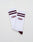The LIVE FAST DIE YOUNG 2 Tone Socks (2 Pack) are white crew socks with two maroon stripes, LFDY embroidery, and maroon toes and heels. Made from pflegeleicht Baumwolle and Polyamid. Displayed on a plain white background.