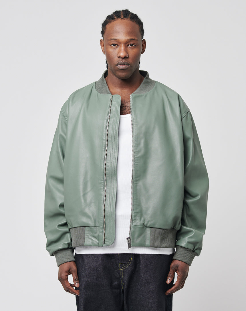 Live Fast Leather Bomber