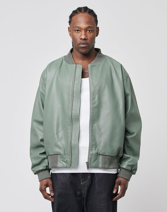 Live Fast Leather Bomber