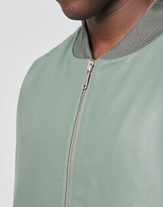 Live Fast Leather Bomber