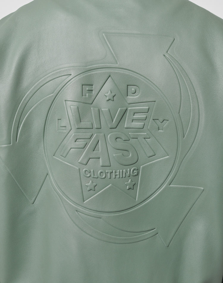 Live Fast Leather Bomber