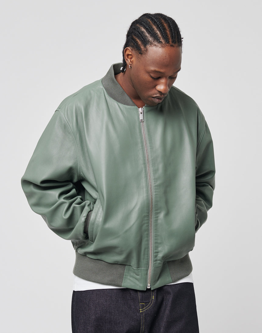 Live Fast Leather Bomber