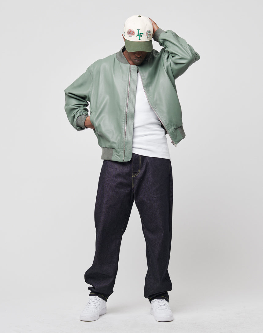 Live Fast Leather Bomber