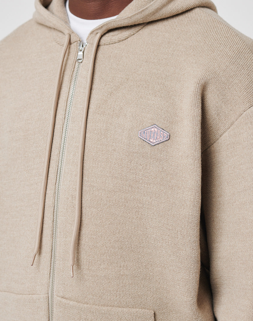 Knit Hooded Zip