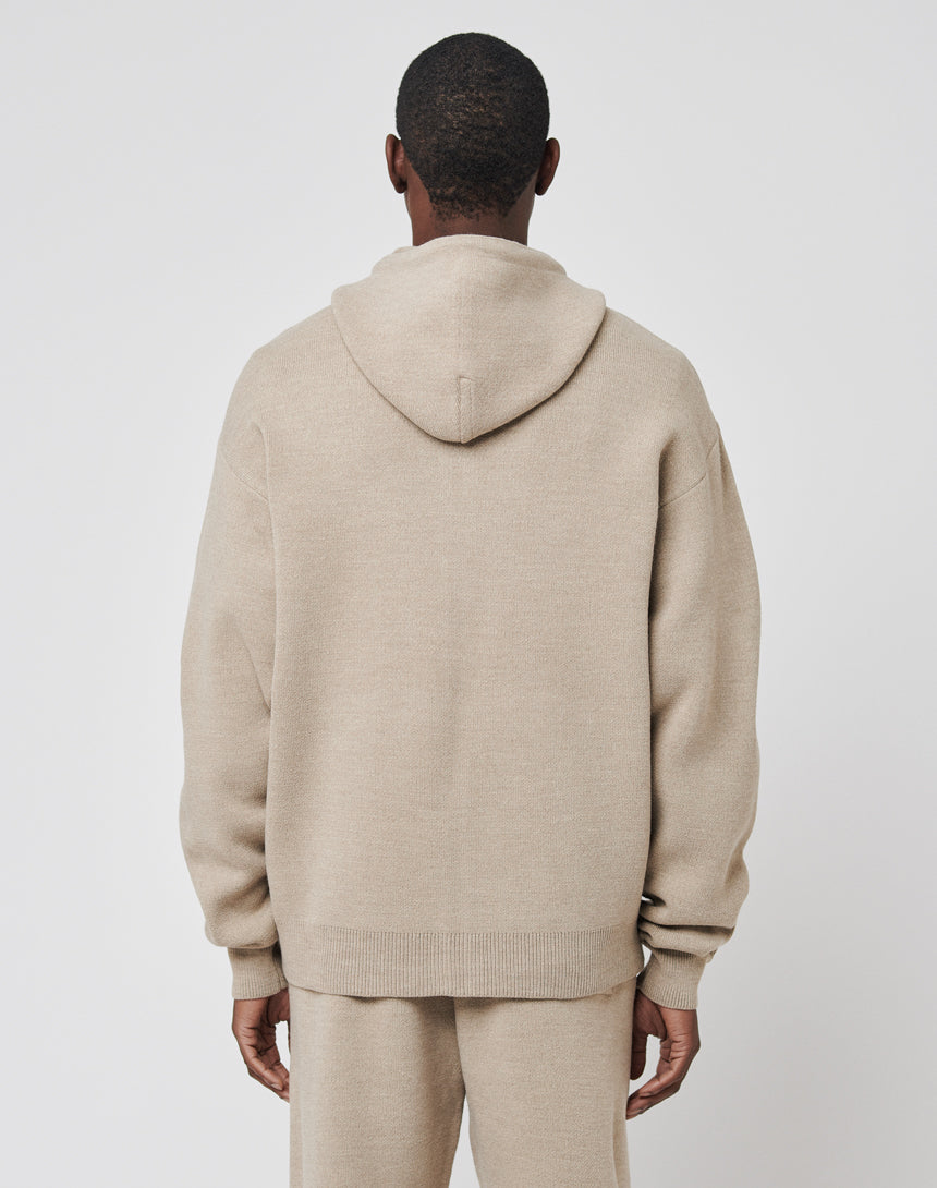 Knit Hooded Zip