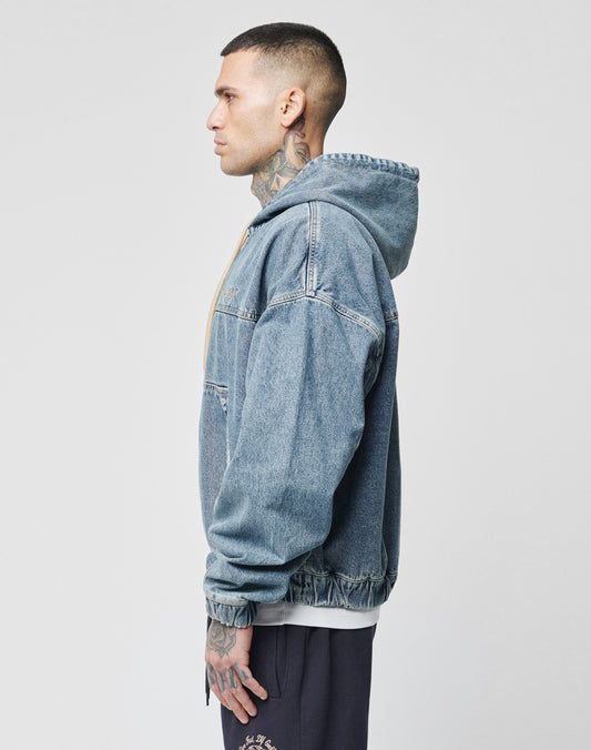 Denim Hooded Zip
