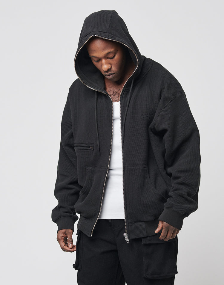 Waffle Hooded Zip