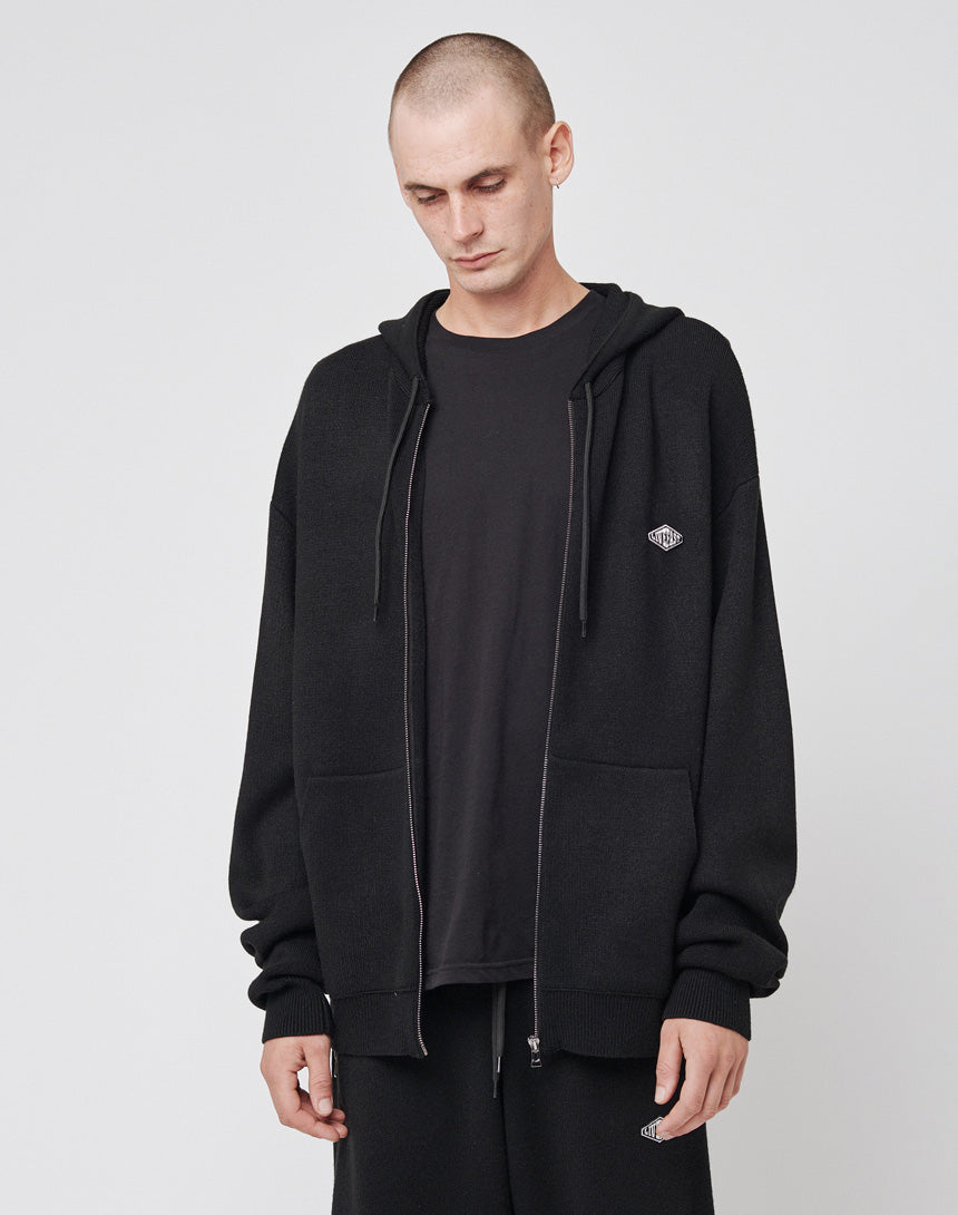 Knit Hooded Zip