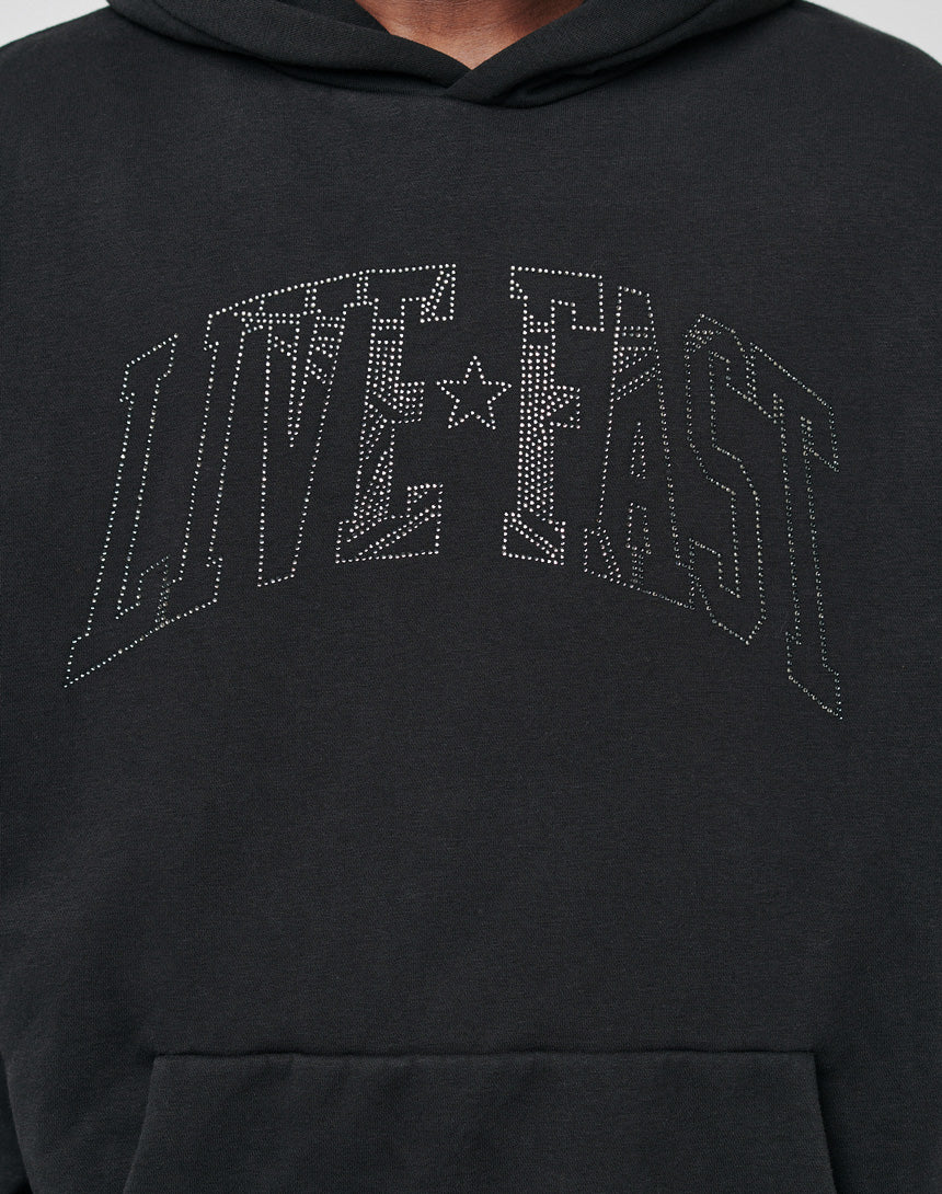 Live Fast Rhinestone Hooded