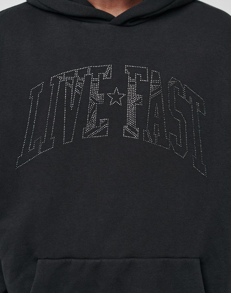 Live Fast Rhinestone Hooded