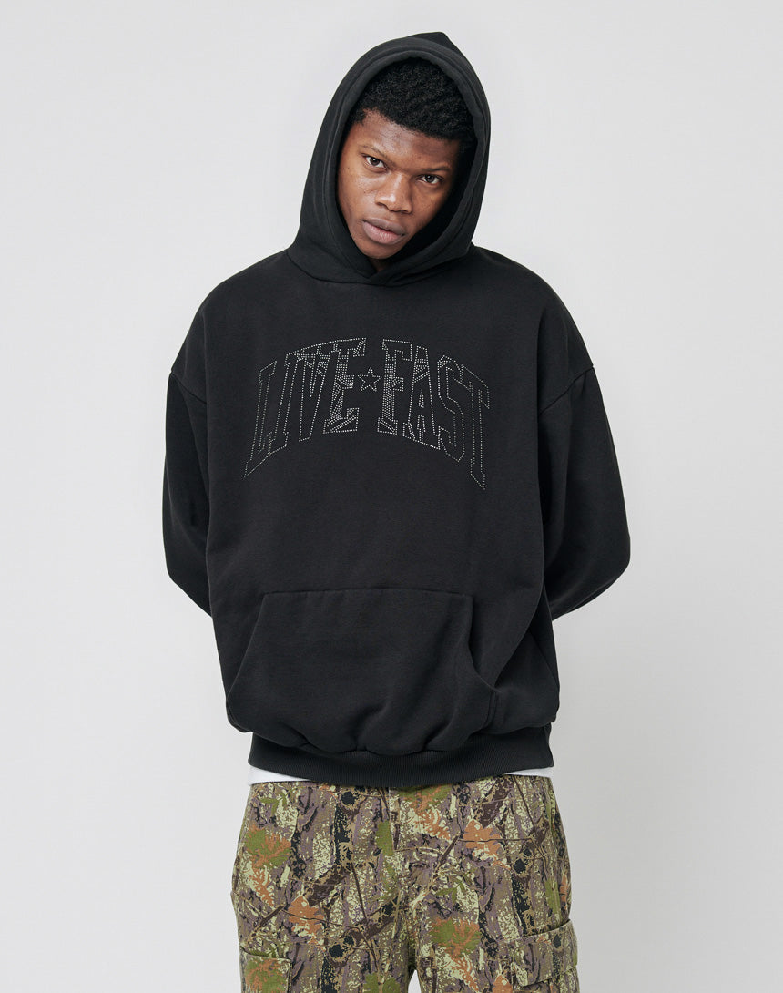 Live Fast Rhinestone Hooded