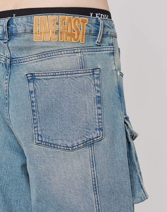 Wide Denim Cargo