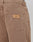 Close-up of the back pocket on Regular Denim pants by LIVE FAST DIE YOUNG, showing a tan leather patch with LFDY embossing. Made from 100% Baumwolle, these pants provide a Regular Fit for everyday comfort and style.